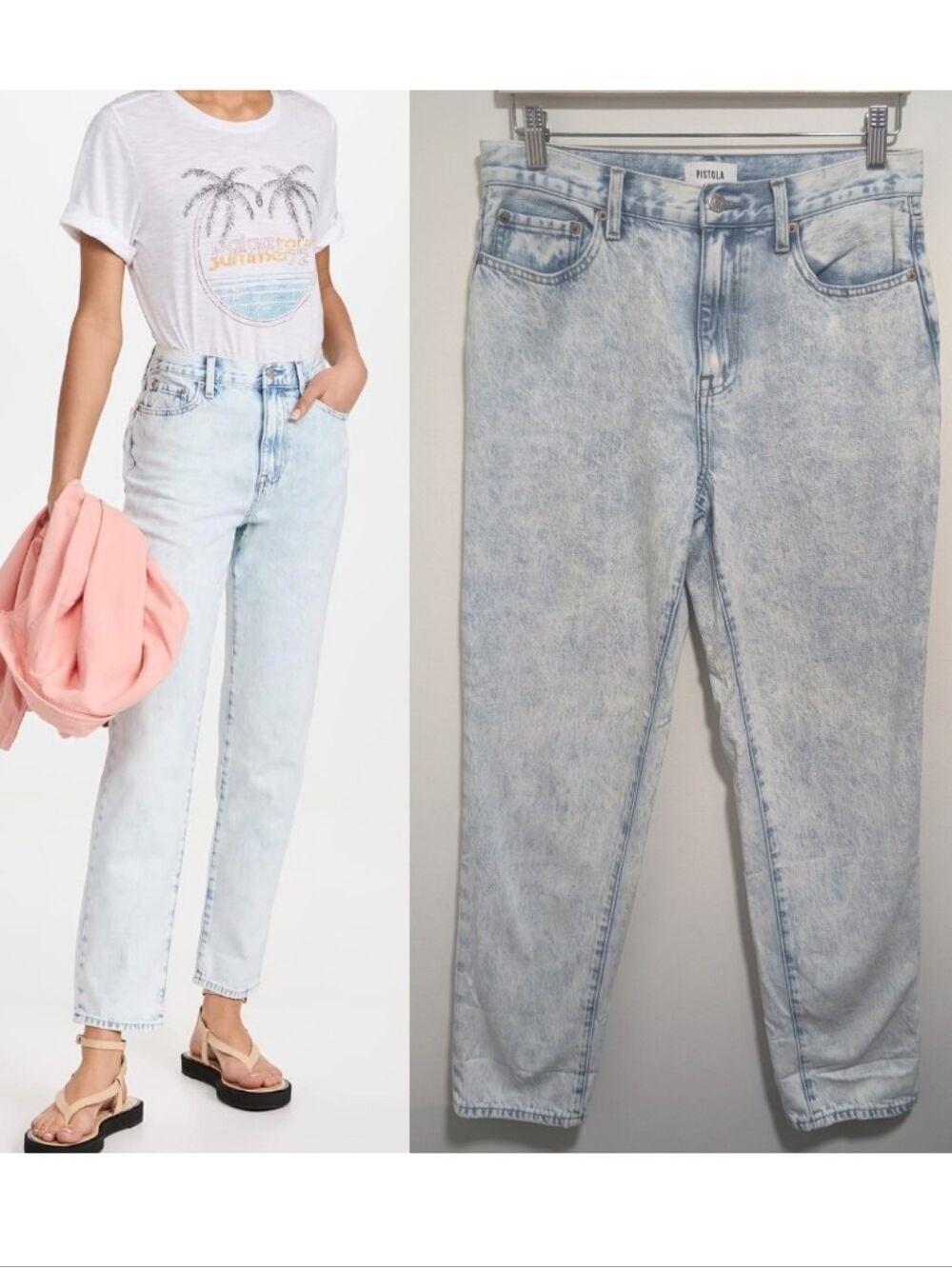 Pistola Denim | Presley High Rise Relaxed Roller Jeans In Surf Side